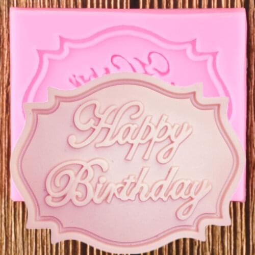 Happy Birthday Letter Silicone Molds DIY Baby Party Fondant Cake Decorating Tools Chocolate Gumpaste Candy Polymer Clay Moulds