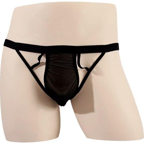 Sexy Briefs Underwear Gay Men Exposed Buttocks Underwear Briefs Male Panties Soft Comfortable Transparent Mesh Breathable Nylon