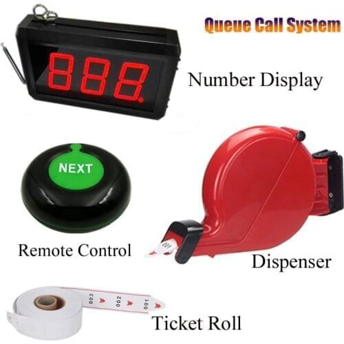 433.93mhz Take a Number System 3-digit Display Next Control Button Queue Call Bell Wireless Number Waiting System K-302+K-O1-N