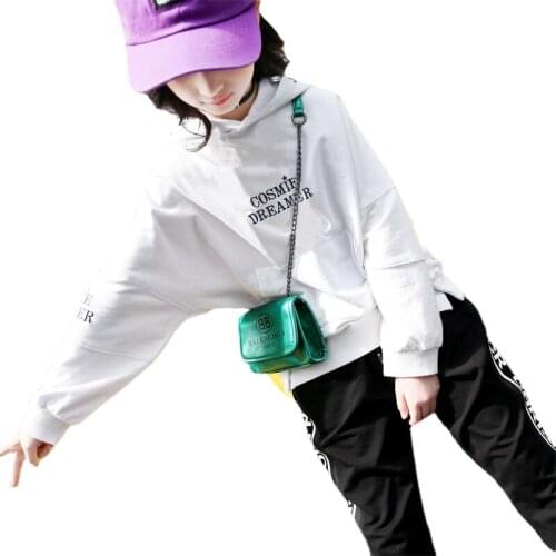 Girls' Spring Sweater Letter Embroidery Sports Casual Jacket Pullover Cotton Jacket Teen Girls Clothing Korean Baby Clothes