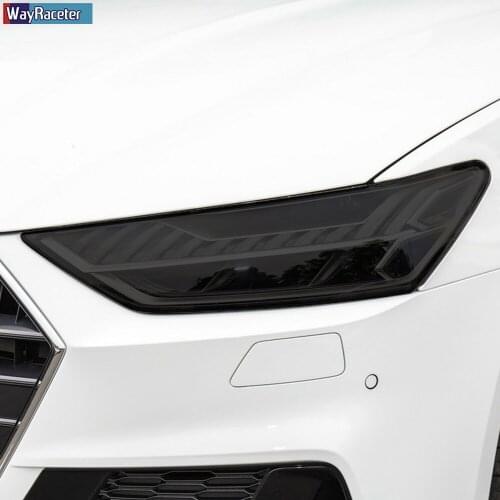 2 Pcs Car Headlight Protective Film Headlamp Restoration Transparent Black TPU Sticker For Audi A3 A5 A7 Q2 Q7 2020 Accessories