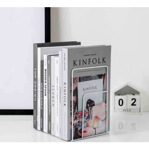 1 Pair Rectangle Bookends Book Stand Support Desktop Office Magazine Organizer Non Slip Rack Shelf Holder