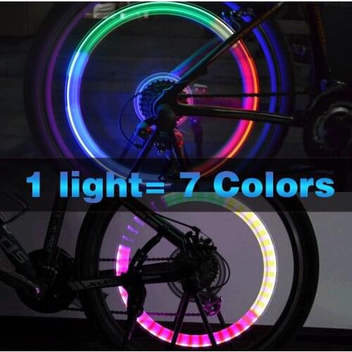 2PCS Bicycle LED Light Tire Valve Cap Bicycle Flash Light Mountain Road Bike Cycling Tyre Wheel Lights LED Neon Lamp Cover Wheel