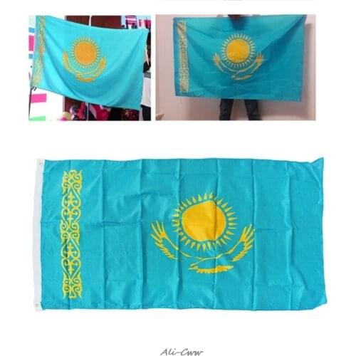 2018 Hot 90*150cm Kazakhstan Flag Hanging Banner Office Activity Parade Home Decoration B89