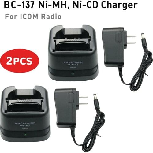 2X Radio Battery Charger BC-137 for ICOM IC-A6E, IC-A24, IC-A24E IC-F3GT, IC-F3GS, IC-F4GT, IC-F4GS, IC-F11, IC-F11BR, IC-F11S