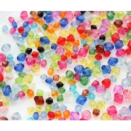 4000pcs of mix colors BULK - Acrylic Bicone Mix sizes from 4mm-8mm transparent bling beads D25