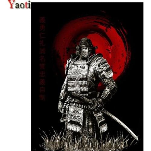 5D Diamond Painting Diamond Mosaic Japan Samurai Picture Needlework Full Square Drill Bushido Cross Stitch Kit Decoration Gift