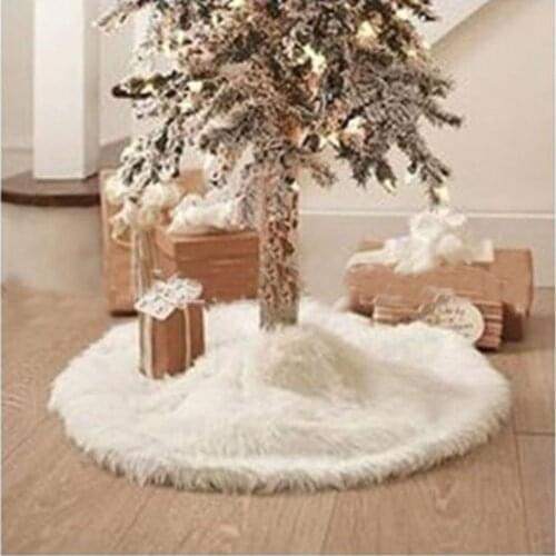 1pc White Plush Christmas Tree Fur Carpet Merry Christmas Decorations for Home Natal Tree Skirts New Year Decoration navidad