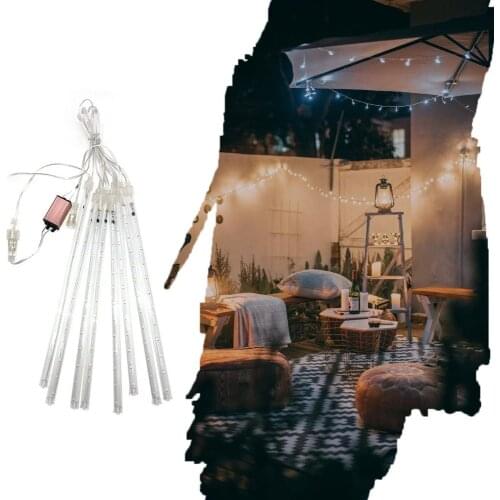 New Hot 8 PCS 50cm LED Meteor Shower Light Garland Holiday Lights Waterproof Christmas Fairy Lights For Street Decor