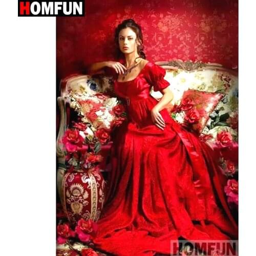 HOMFUN Full Square/Round Drill 5D DIY Diamond Painting "Beauty character" Embroidery Cross Stitch 3D Home Decor A10690