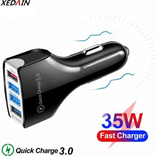 High Quality Charger 4 Port USB Car Charger 5V 7A Quickly Charge 3.0 Car-Charger Adapter for iPhone Samsung Xiaomi Huawei Tablet