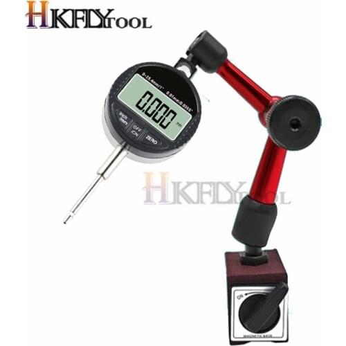 0-25.4mm Digital Dial Indicator 0-12.7mm/0.5'' 0.01 With Mini Magnetic Base magnet stand Holder Gauge Caliper Measuring Tools