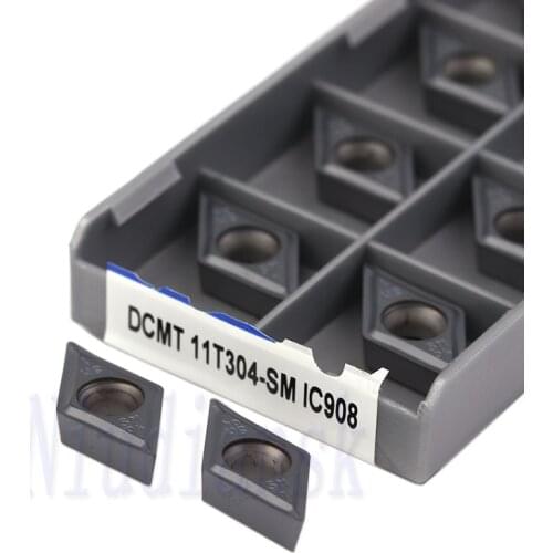 DCMT11T304-SM IC907 IC908 CNC Lathe Cutting Tools DCMT11T308-SM IC908 IC907 Turning Blade External Turning Tool Carbide Inserts