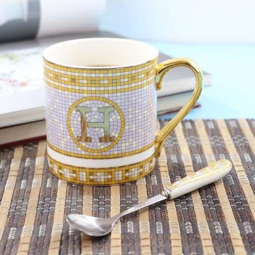 Ceramics Coffee Cup European Coffee Mug Originality Bone China Golden Letters Black Tea Teacup Office Light Luxuries Tazas Copos