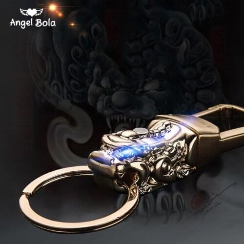 Kirin Keychain High Quality Alloy Men Key Chain Car Key Holder Ring Jewelry Gift Business Casual Bag Pendant