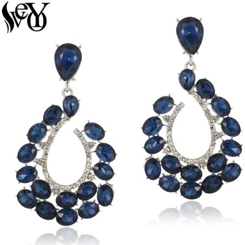 VEYO Classic Hollow Crystal Drop Earrings Luxury Symmetrical Earrings Fashion Jewelry For Woman High Quality