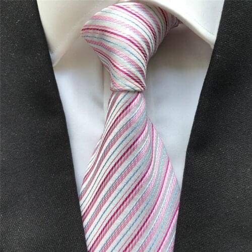 10 cm Width Classic Mens Ties Jacquard Woven Neck Tie Gravatas Silk Striped Neckties for Men Wedding Gift