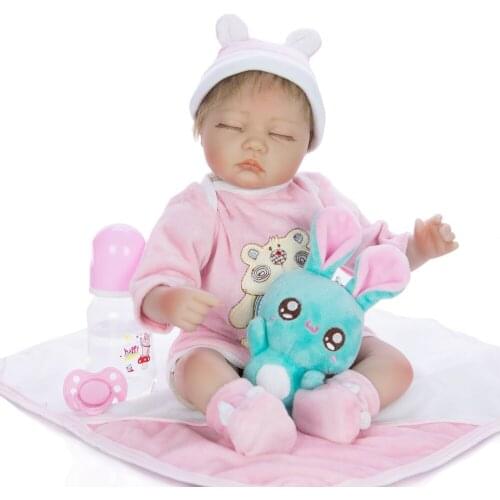 NPKDOLLS Bebe reborn 17" 43cm soft cloth body silicone dolls toys for children gift real alive newborn dolls boneca reborn
