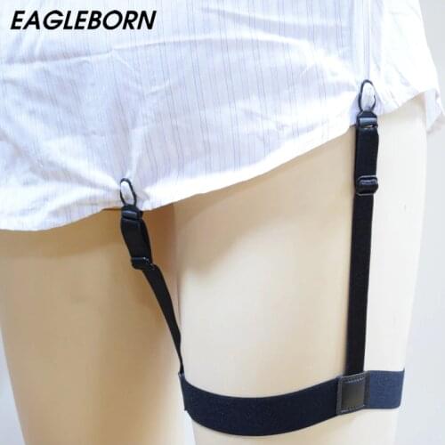 Punk Mens Shirt Stays Garters Suspender Braces For Shirts Gentleman Leg Elastic Men Shirt Holder Business Suspenders Decent work