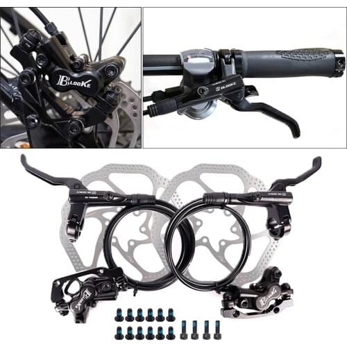 Hydraulic Disc Brakes Mountain Bike Sets MTB Disc Brake Front & Rear Lever Set with Disc Rotor 160mm, Bolts