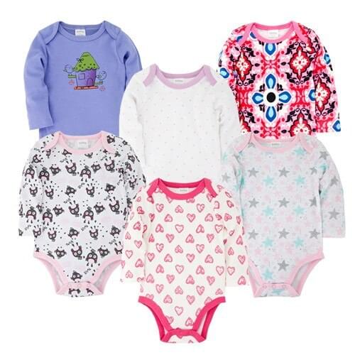 Newborn Clothes 100% Cotton Jumpsuit 6pcs/set Long Sleeve Baby Boy Girl Romper Toddler Clothing