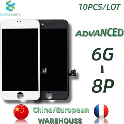 GREAT PARTS 10PCS Ship From China/Europe Advanced PremiumFor 7G 6G 6S 8G PLUS LCD Display Screen Digitizer Assembly Replacement