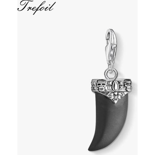 Maori Tiger Tooth Charms Pendant,Fashion Jewelry 925 Sterling Silver Vintage Gift For Women Men Boy Girls Fit Bracelet Necklace