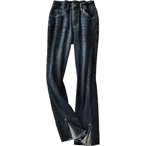 SHUCHAN Flare Pants 93% COTTON Pantalones Vaqueros Mujer Clothes for Women High Waisted Jeans Denim Bell Bottoms