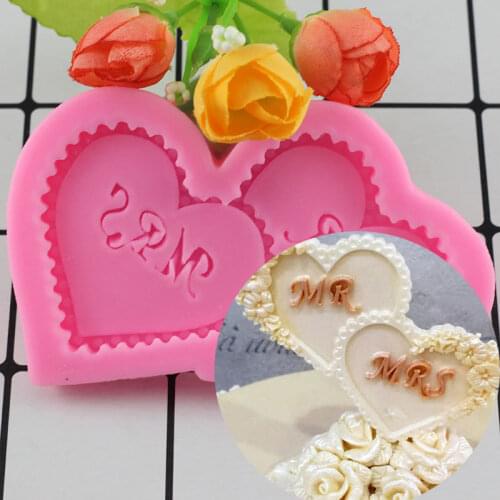 Love Heart Shaped Silicone Mold Wedding Cake Decoration Fondant Chocolate Candy Biscuit 3D Food Grade Mould Kitchen Baking Tools