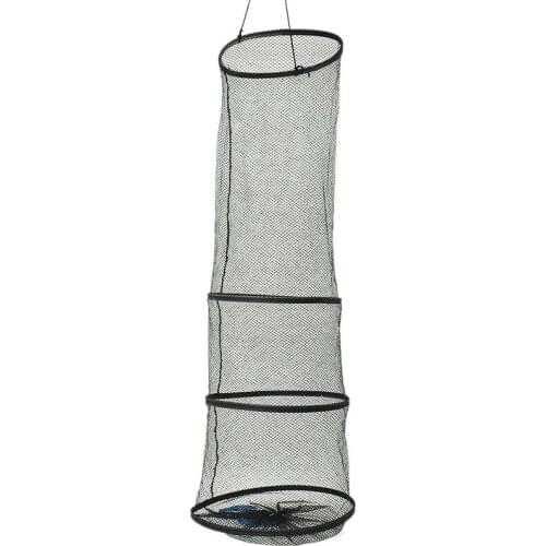 Collapsible Fishing Basket Dip Net 3 Layers Fishing Cage to Keep Fish Alive in the Water 82cm Fishing Accessories Tool