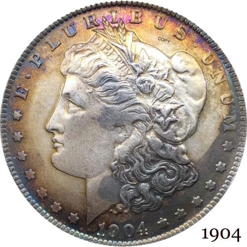 United States Of America 1904 Morgan One Dollar US Coin Liberty Cupronickel Silver Plated In God We Trust Copy Coin