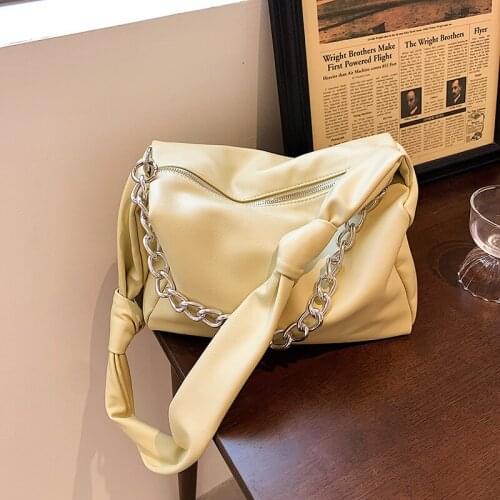 Womens Shoulder Bag Shopper Tote Bolsa PU Leather Chain Korean Summer Evening Designer Female Messenger Crossbody Bags 2021 New
