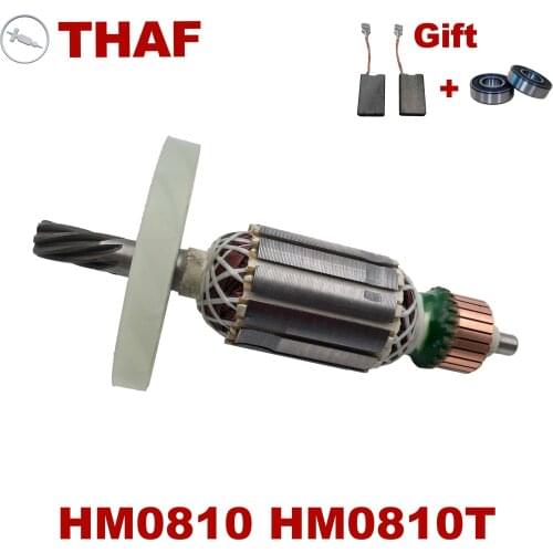 Free Bearing & Carbon Brush！AC220V-240V Armature Rotor Anchor replacement for MAKITA Electric Rotary Hammer HM0810 HM0810T