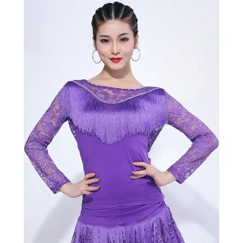 H2652 Women Latin Dance Top Clothing Female Adult New Style Tassels Costumes Lady Professional Performance Competition Wear