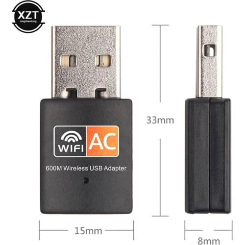 USB WiFi Adapter 2.4GHz 5GHz 600Mbps WiFi Antenna Dual Band 802.11b/n/g/ac Mini Wireless Network Card Receiver for Laptop PC