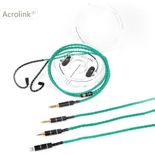 Acrolink 1.2 High Qulity 8core Upgraded Silver Plated Earbuds with IE80 IE8 Interface for 2.5/3.5/4.4mm Audio Earphone Cable