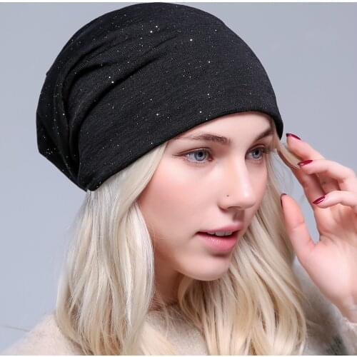 Women Spring and Autumn Hats 2018 Fashionable Knit Black Hats Autumn Hats Casual Hats