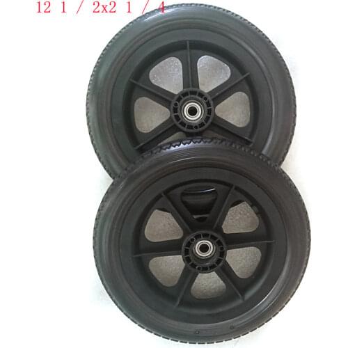 1pcs wheel 12 1 / 2x2 1 / 4 PU Tire Inflation Free Wheel Manual Wheelchair Rear Wheel 12 inches Wheelchair