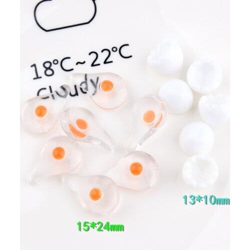 10pcs Resin food egg yolk white shell charms flatback kawaii cabochon for diy jewelry making findings fashion craft component