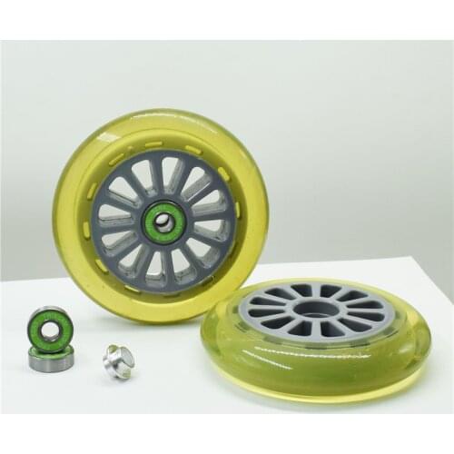 [110mm] Inline Speed Skates Patines Half Transparent Green 83A durable PU Wheel for scooter wheels with ILQ-9 bearing 2 pcs/set