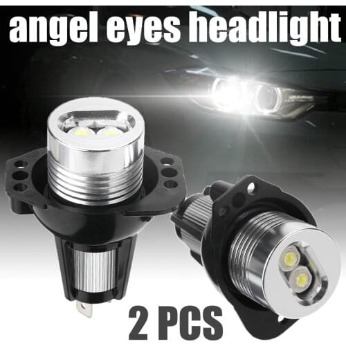 2pcs 12V 10W White LED Headlight Car Angel Eyes Lamp Replace Halo Ring Light Bulbs For BMW E90 E91 3 Series