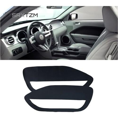 2PCS Car Protective Interior Door Panel Microfibre Leather Cover Accessory For Ford Mustang 2005 2006 2007 2008 2009
