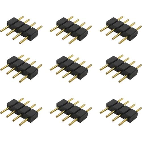 20pcs/lot 4-Pin RGB LED Connector 4P Male & Female Plug Socket RGB Connectors Adapter for 3528 5050 RGB LED Strip Lights