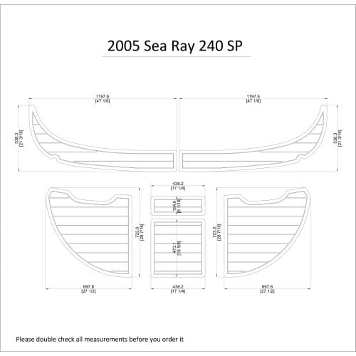 2005 Sea Ray 240 SP Swim Platform Pad 1/4" 6mm Boat EVA Teak Decking
