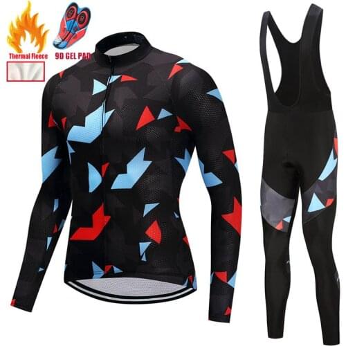 2018 Winter Cycling Clothing Thermal Fleece Long Maillot Ciclismo Hombre Cycling Jersey Mens Bike Fitness Sportswear DT02 XS-3XL