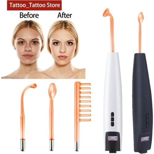 4NI 1 Frequency Alta Frecuencia Violet Wand Faciala Care Hair Machine 4 Violet Ray Wand Tuying Therapy Portable Facial Machine
