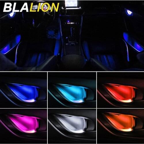Car LED Door Bowl Light Decorative Lights Auto Interior Atmosphere Welcome Lamp Universal Decorative Lamp Colorful Ambient Light