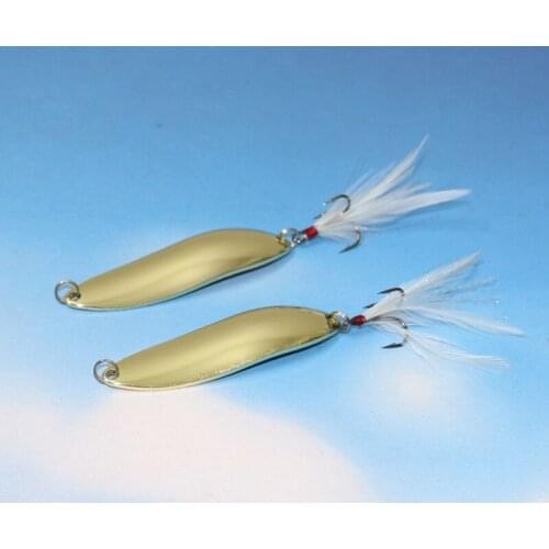 2Pcs Metal Spoon Bait 8.5cm 13g Feather Spinner Fishing Lure Hard Bait Fly Fishing Tackle