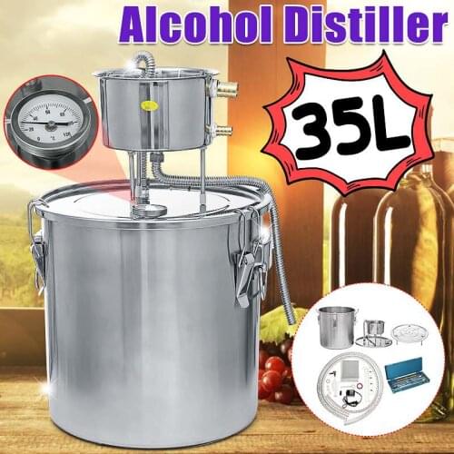 6/8/11/22/35L Home Brew Moonshine Distiller Copper Alcohol Distillery Stainless Boiler for Water Essential Durable Oil Brew Kit