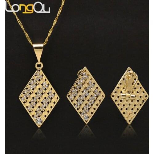 Dubai Gold color earrings Ball Jewelry Set Pendant Necklace Cuff Bracelet Bangle Earrings African Beads Jewelry Sets For Women